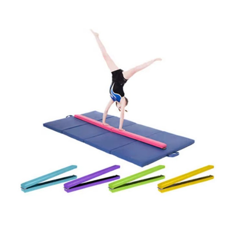 Gymnastics Beam Floor - คานทรงตัวแบบพับได้สำหรับกีฬา อุปกรณ์ยิมนาสติกบนพื้นสำหรับทุกเพศทุกวัย การฝึกยิมนาสติกและการเสริมสร้างความสมดุล มั่นคงและปลอดภัย