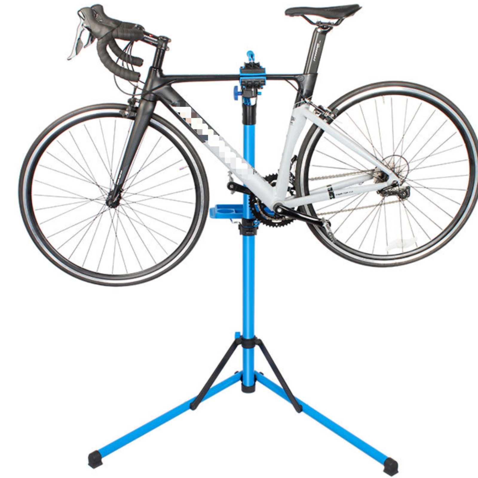 Sports Equipment Repair - ขาตั้งซ่อมจักรยานแบบพับได้ ขาตั้งอะลูมิเนียมสำหรับซ่อมจักรยาน พร้อมถาดใส่เครื่องมือ อุปกรณ์กีฬา ฐาน 4