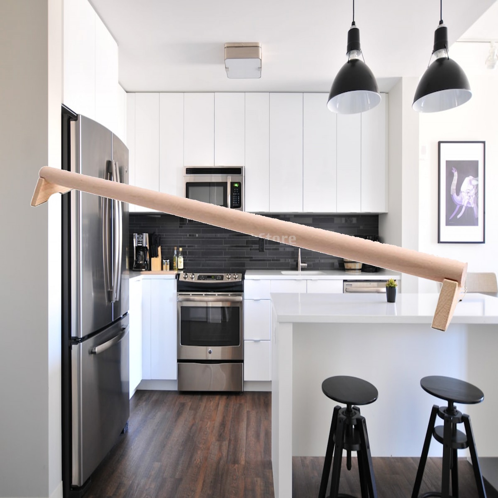 Gymnastics Beam Floor - คานยิมนาสติกสำหรับเด็ก ทำจากไม้ ปูพื้นกันลื่น สำหรับฝึกทักษะการกระโดดและเคลื่อนไหวที่บ้าน