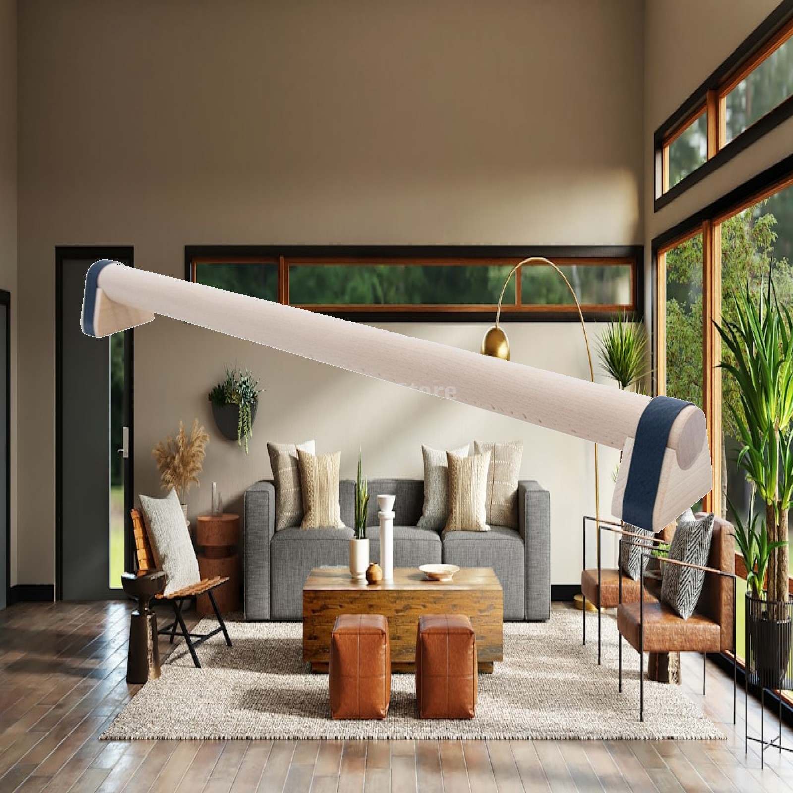 Gymnastics Beam Floor - คานทรงตัวไม้ทรงกระบอกสำหรับออกกำลังกายบนพื้นในร่ม
