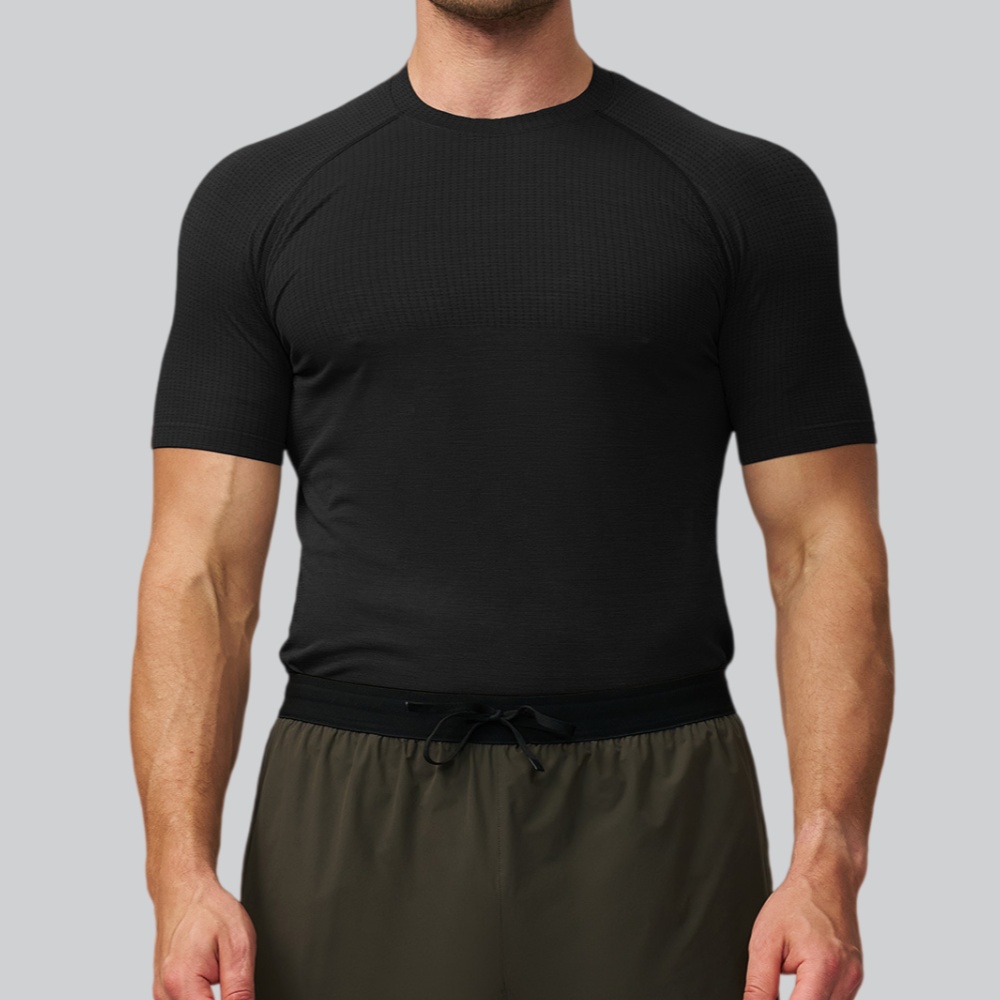 เสื้อยืดกีฬาผู้ชายสีพื้น แห้งเ - Sports Equipment Logo บทวิจารณ์และราคา